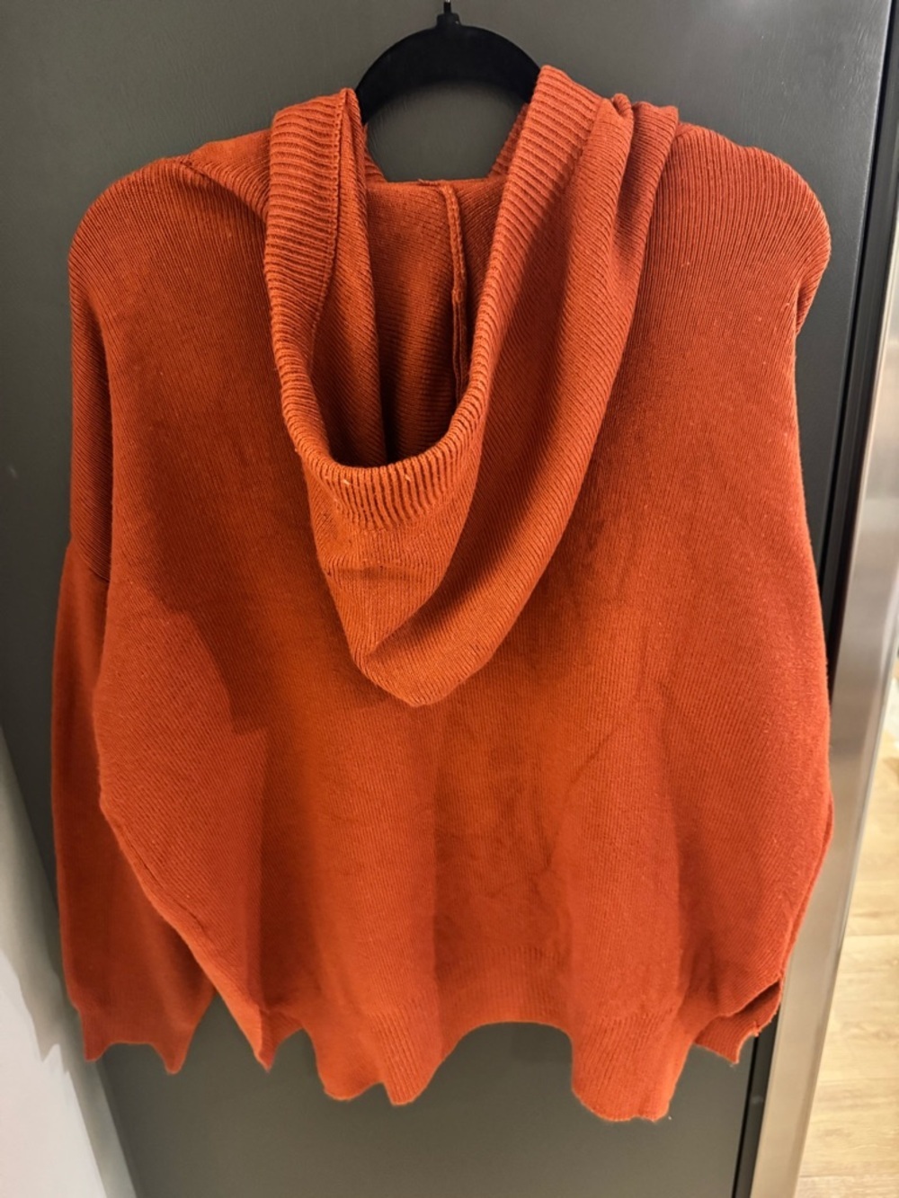 Men's Crewneck Hoodie Sweater in Rust Orange - Picture 2 of 3